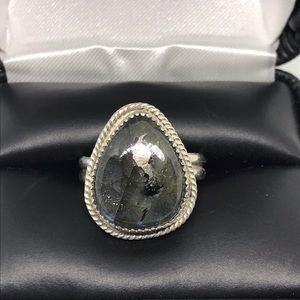 Sterling silver labradorite ring 8.5
